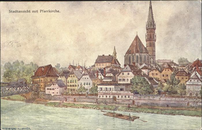 Steyr Enns Oberoesterreich Stadtansicht Pfarrkirche