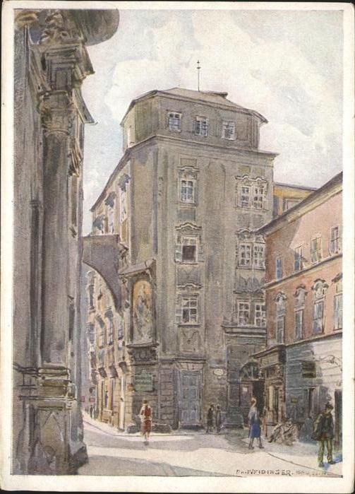 Linz Donau Pfarrplatz Barockes Bürgerhaus Künstler