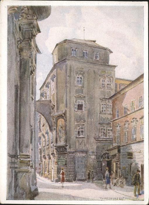 Linz Donau Pfarrplatz barockes Bürgerhaus Künstler