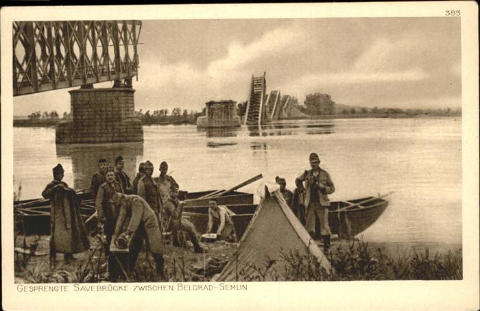 Belgrad Serbien gersprengte Savebrücke