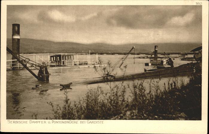 Serbien Serbija Serbische Dampfer Pontonbrücke