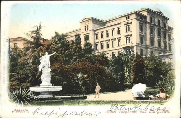 Opatija Abbazia Hotel Stephanie Kurgarten Brunnen