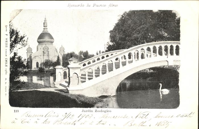 Buenos Aires Jardin Zoologieo Brücke Schwan