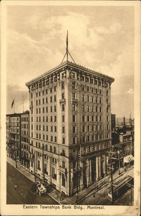 Montreal Quebec Eastern Townships Bank Building Strassenbahn