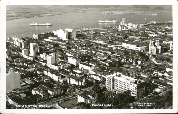 Santos Brazil Fliegeraufnahme Schiff