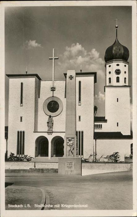 Stockach Baden KONSTANZ BW Stadtkirche Kriegerdenkmal