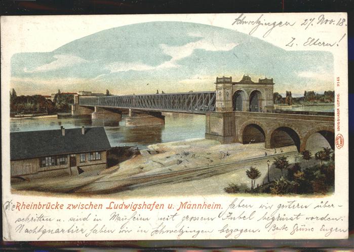 Ludwigshafen Rhein Brücke zwischen Ludwigshafen und Mannhe