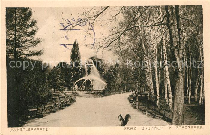 Graz Steiermark Brunnen im Stadtpark K?nstlerkarte