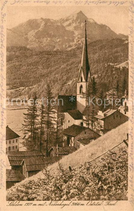 Soelden oetztal Kirche mit Nederkogel
