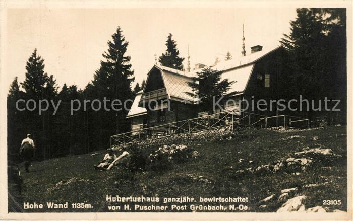 Gruenbach Schneeberg Hubertushaus mit Hohe Wand