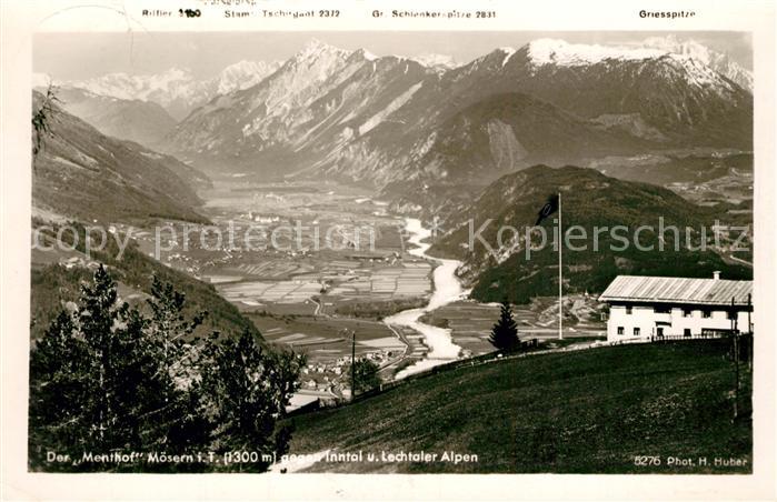 Moesern Der Menthof mit Inntal und Lechtaler Alpen