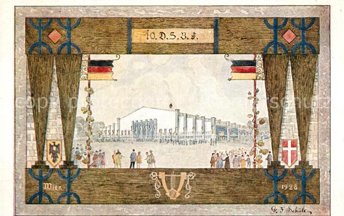 WIEN AT Fest Postkarte des Dt Saengerbundesfestes 1928