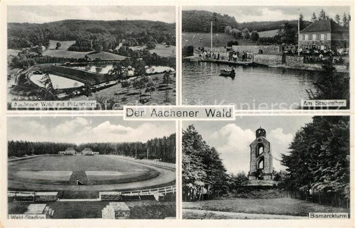 Aachen Aachener Wald mit Pelzerturm Stauweiher Waldstadion Bismarckturm