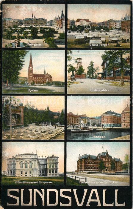 Sundsvall Vaenngavan Stora Torget Kyrkan Turisthyddan Tivoli Hamnen Allm laerove