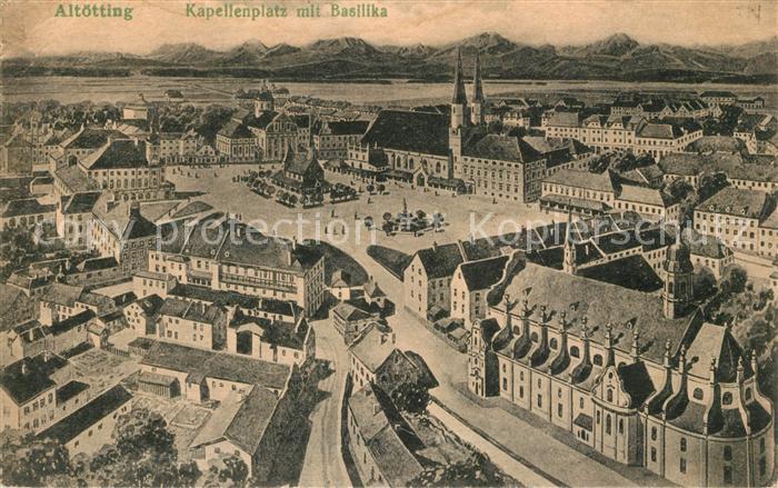 Altoetting Kapellenplatz mit Basilika