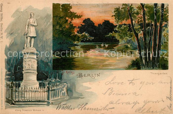 BERLIN  CITY Thiergarten Denkmal Koenig Friedrich Wilhelm III