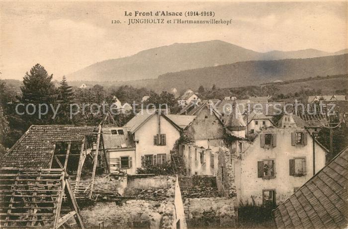 Jungholtz Zerstoertes Dorf mit Hartmannsweilerkopf