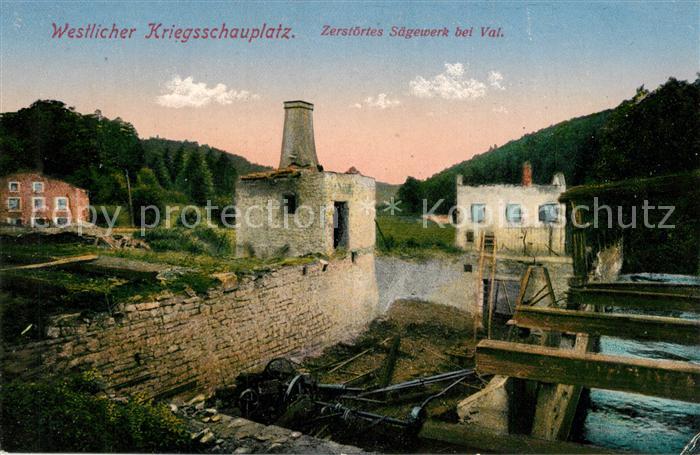 Val Saint-Lambert Belgie Zerstoertes Saegewerk im WK1