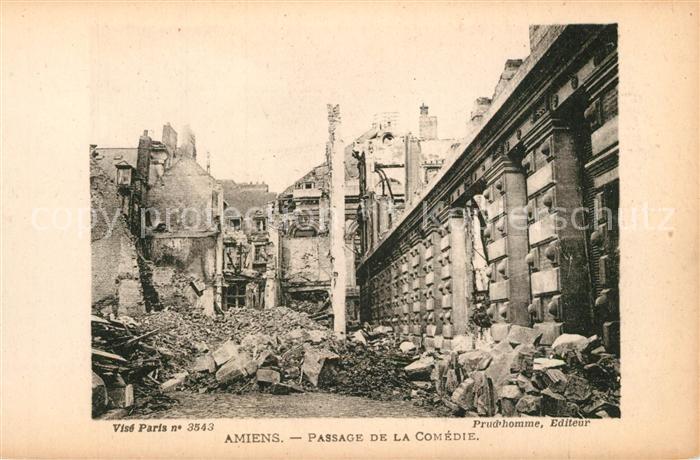 Amiens Passage de la Comedie apres le bombardement