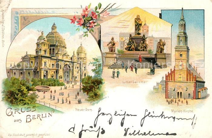 BERLIN  CITY Neuer Dom Luther Denkmal Marienkirche