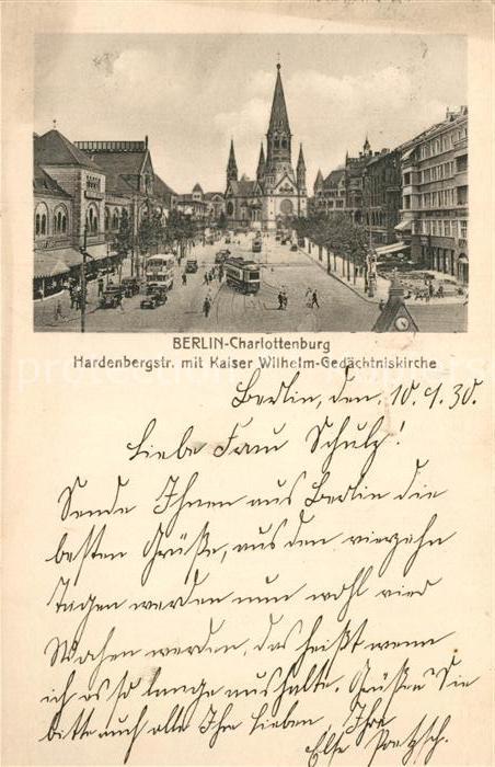 Charlottenburg Hardenbergstrasse mit Kaiser Wilhelm Gedaechtniskirche