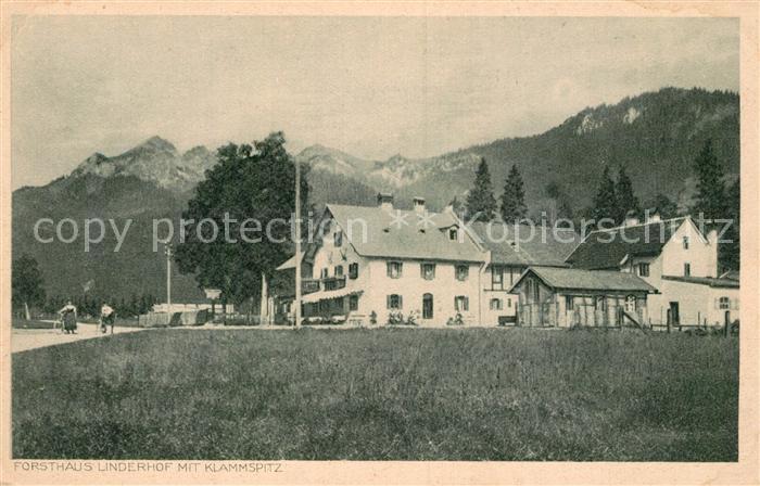 Linderhof Ettal Forsthaus mit Klammspitze