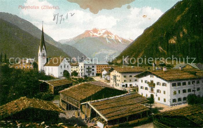 Mayrhofen Zillertal Panorama mit Kirche