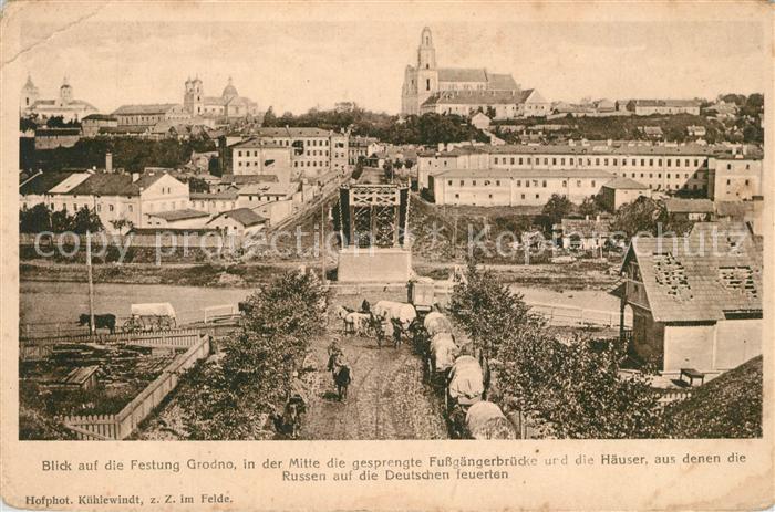 Grodno Hrodna Belarus Festung Grodno Gesprengte Fussgaengerbruecke