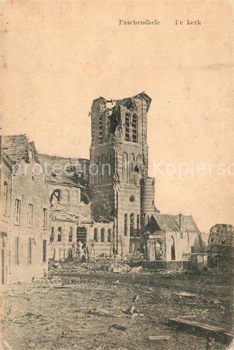 Paschendaele Zerstoerte Kirche im WK1