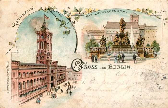 BERLIN  CITY Rathhaus Lutherdenkmal