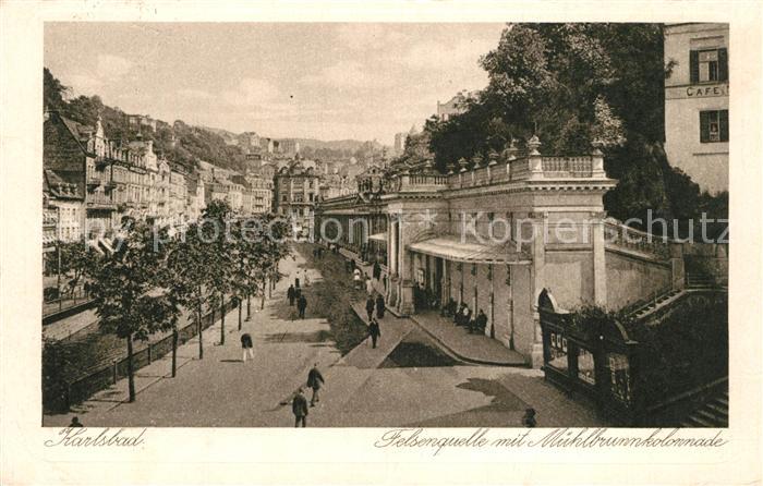 Karlsbad Eger Felsenquelle mit Muehlbrunnkolonnade