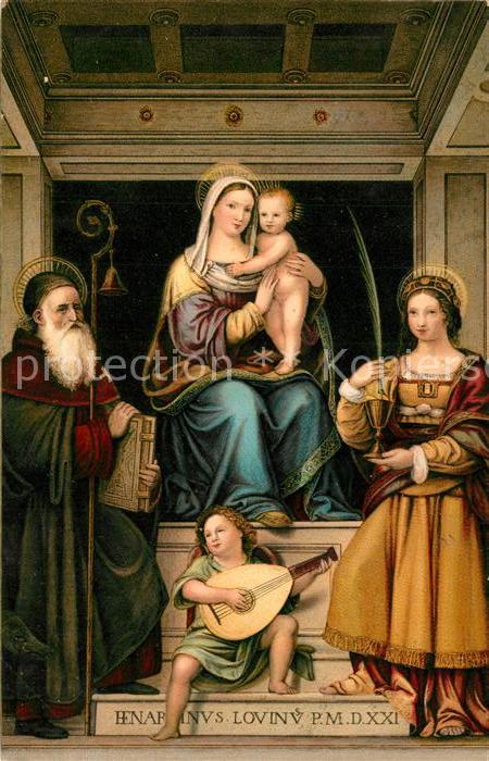 Kuenstlerkarte Bernardino Luini La Vergine in Trono e