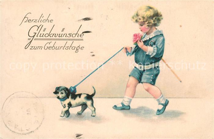 Geburtstag Kind Hund Rose