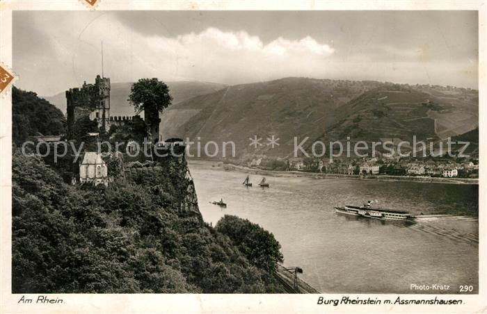 Foto Kratz Nr. 290 Burg Rheinstein Assmannshausen