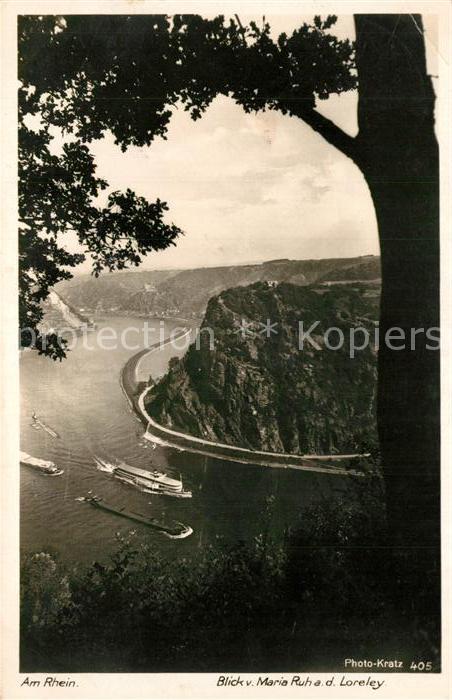 Foto Kratz Nr. 405 Blick von Maria Ruh Loreley Rhein