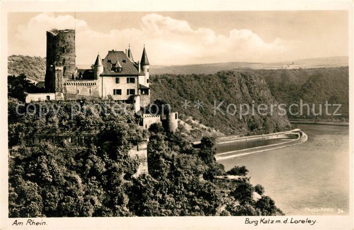 Foto Kratz Nr. 34 Burg Katz Loreley Rhein