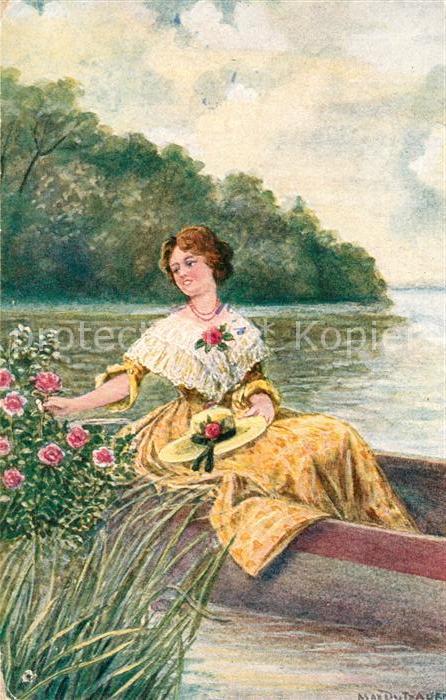 Kuenstlerkarte Max Dutzauer Wenn die Rosen blühen