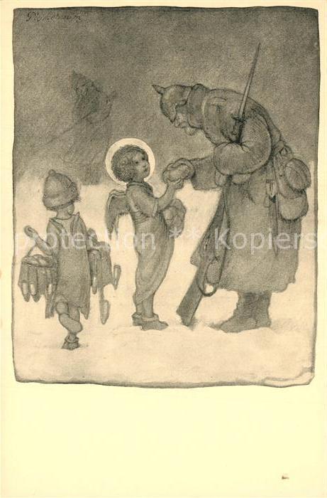 Engel Soldat Essen Künstlerkarte