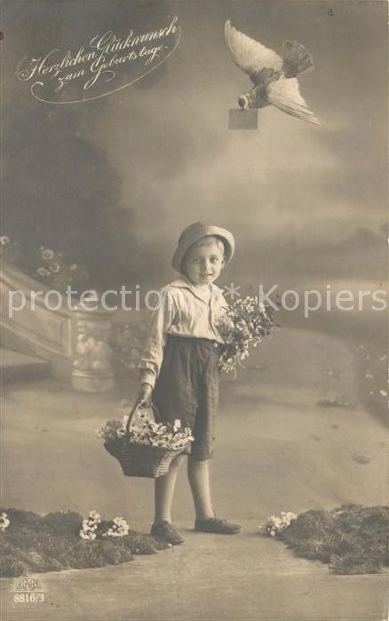 Foto RKL Paris Nr. 8816/3 Kind Taube Geburtstag