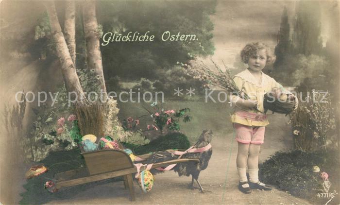 Foto PFB Nr. 4771/6 Ostern Kind Hahn Ostereier