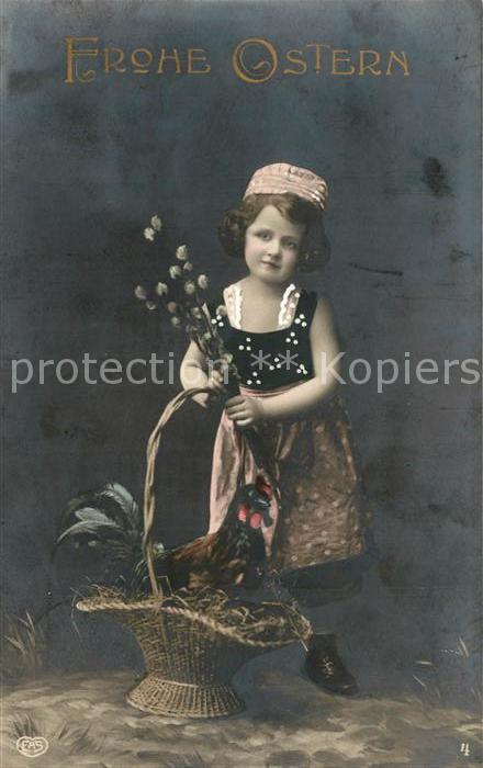 Foto EAS Nr. 4 Ostern Kind Hahn Weidenkätzchen