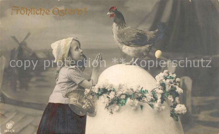 Foto RPH Nr. 1852/3 Kind Hahn Ostern Ei