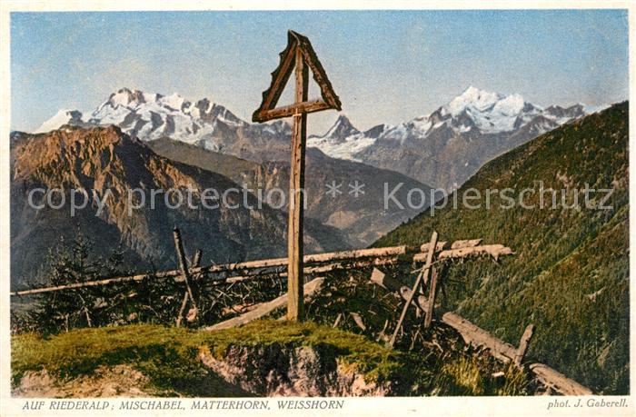 Foto Gaberell J. Nr. 6913 Riederalp Mischabel Matterhorn Wei