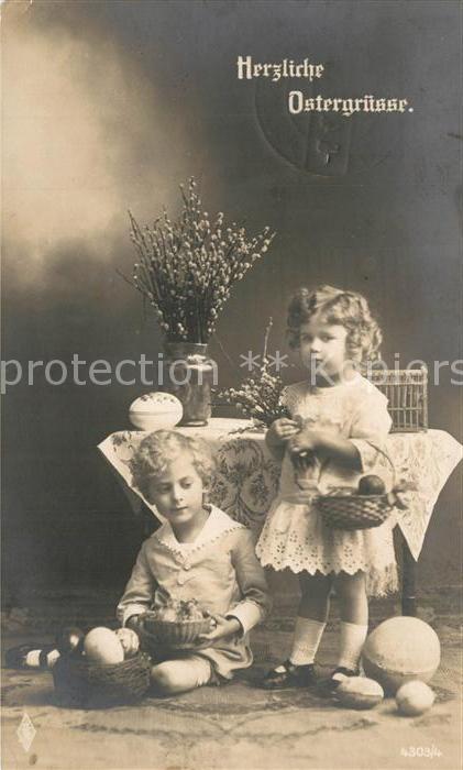 Foto PFB Nr. 4303/4 Ostern Kinder Ostereier Weidenkä