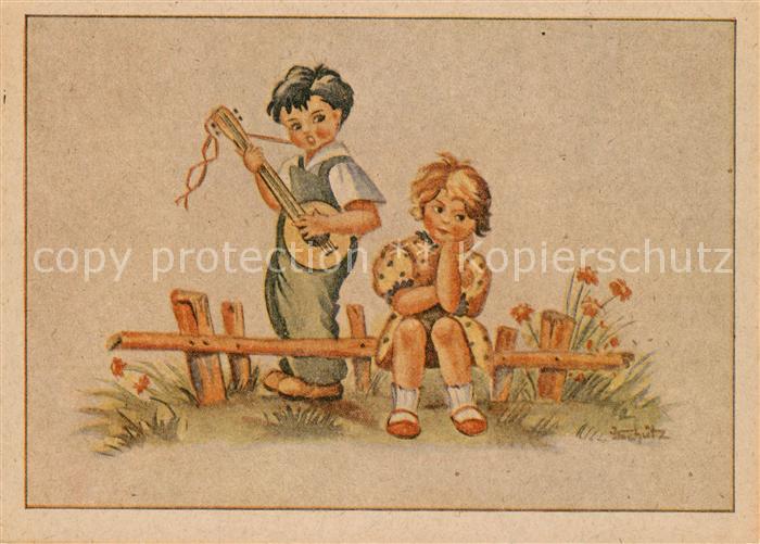 Kinder Child Enfants Mandoline Kuenstlerkarte Schuetz