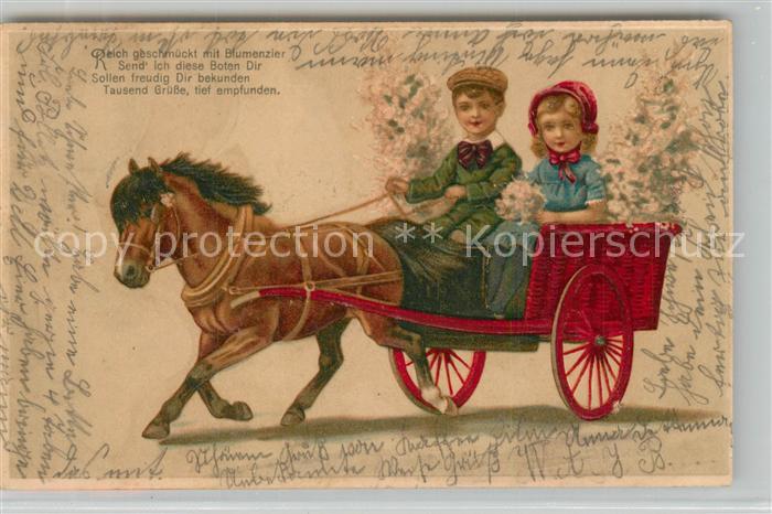 Pferdekutschen Kinder Litho