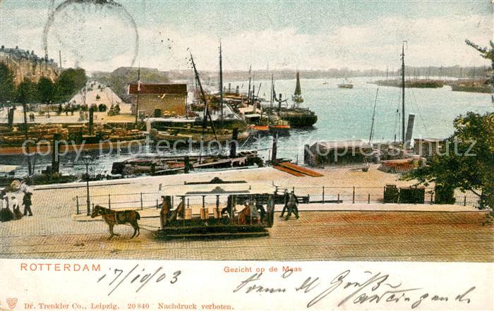 Pferdebahn Rotterdam Gezicht op de Maas Hafen