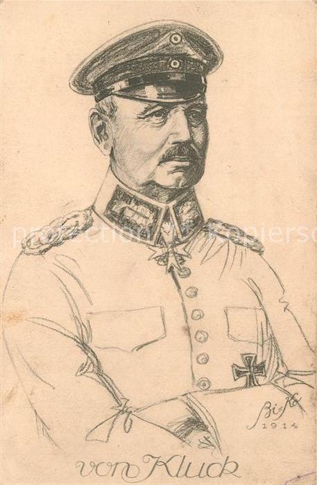 Militaria Generaele Stab Deutschland Alexander von Kluck Handgemalt