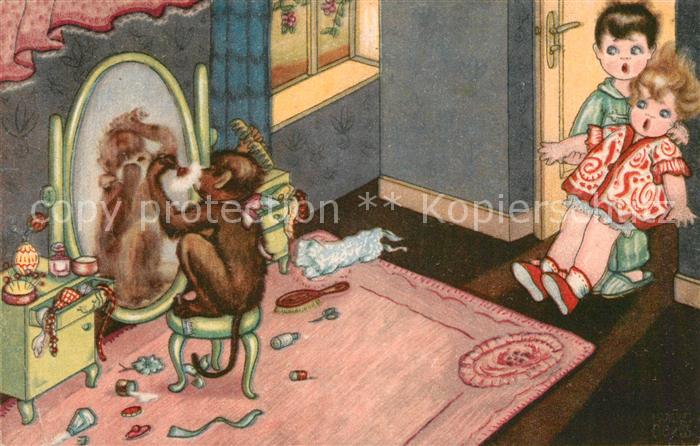 Affen Kamm Buerste Spiegel Schminkpinsel Kinder