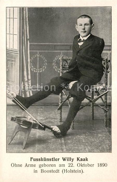 Kuriosum Fusskuenstler Willy Kaak Boostedt Geige